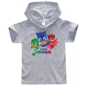 PJ Masks Children Hooded T-Shirt- Light Grey